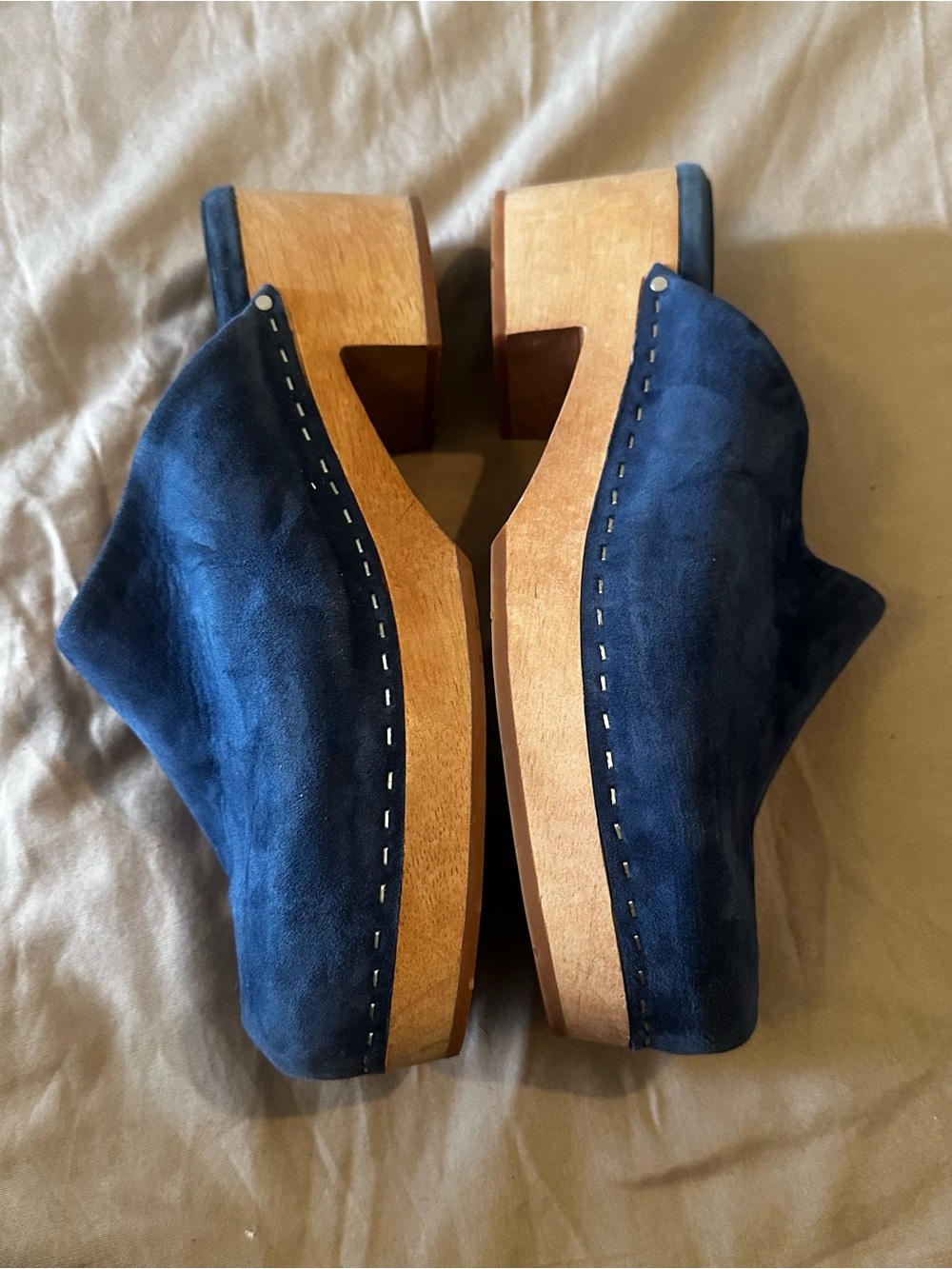 Charlotte Stone Martino Vibrant Blue Leather Suede Low Clogs Size US 10.5, EU 41 - Picture 5 of 8